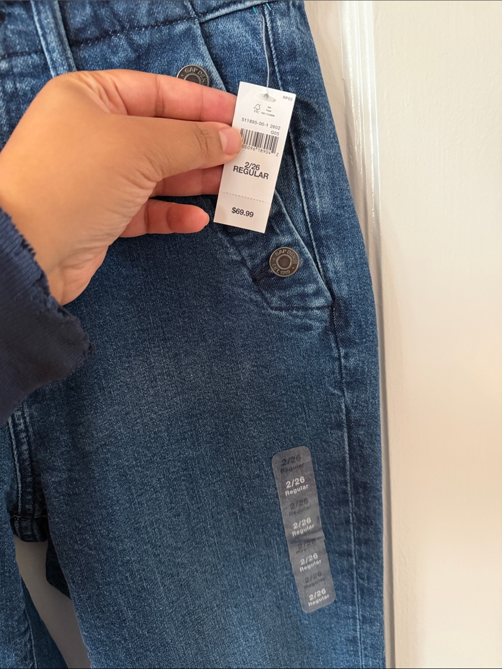 GAP Dark Blue High-Rise Flare Jeans - Picture 5 of 11